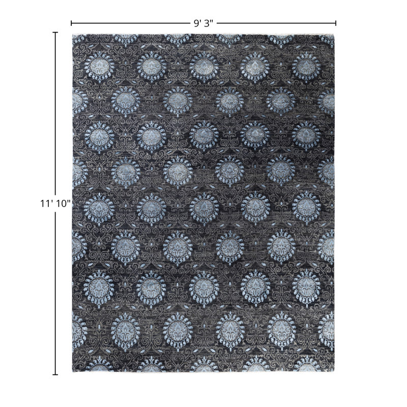 Overdyed One-of-a-Kind 9' 3" X 11' 10" Hand Knotted Area Rug