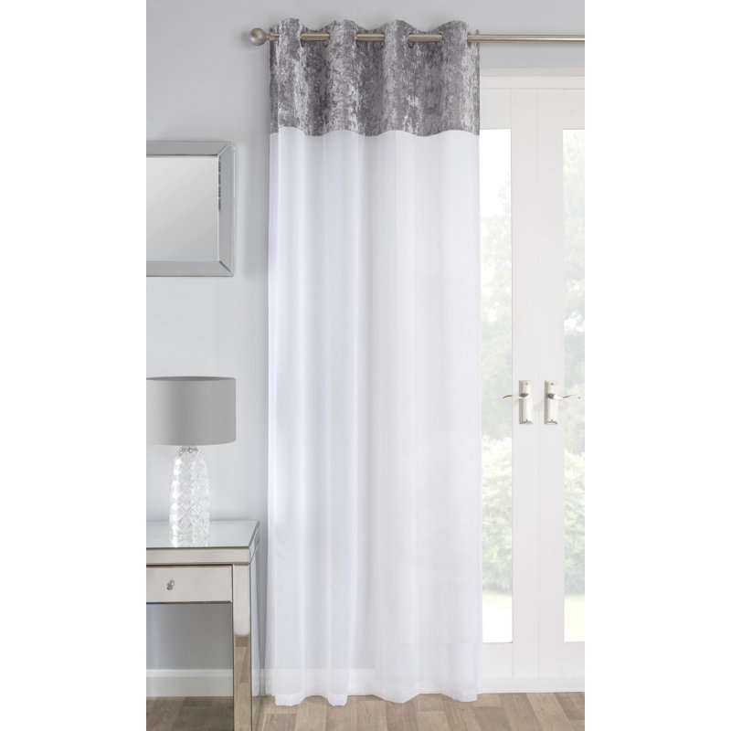 Sandusky Eyelet Sheer Curtain, Silver, 135 W x 137 D cm