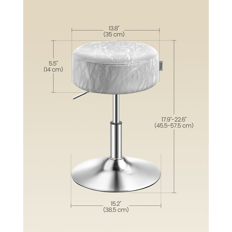 Steel Accent Stool, Dove Grey