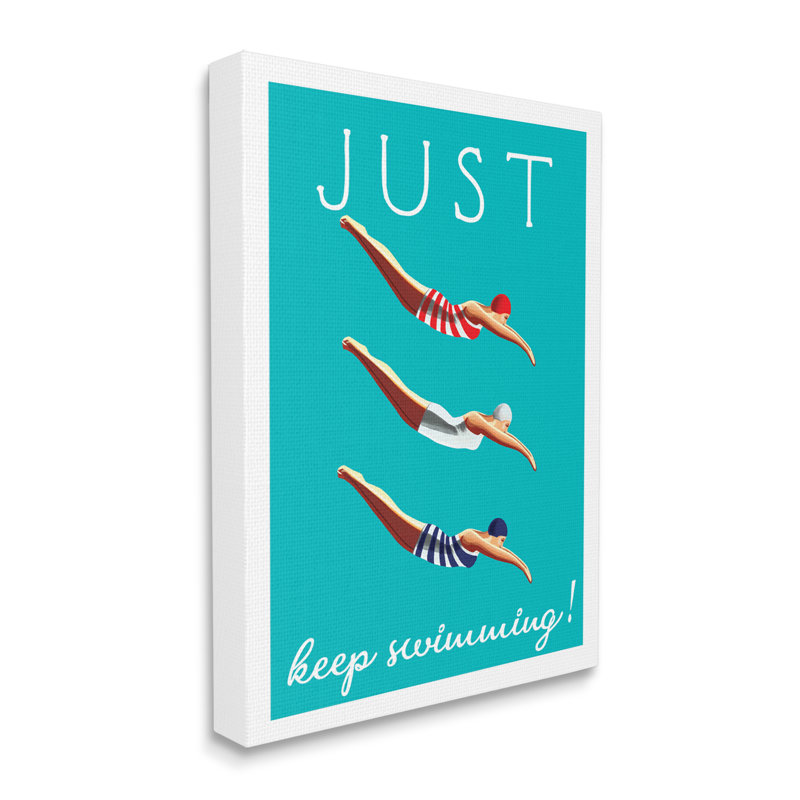 " Just Keep Swimming ", Wrapped Canvas, 48" H x 36" W x 1.5" D