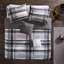 Édredon simple / simple TG - Tissu écossais noir et gris avec housse décorative lavable à la machine-124449163