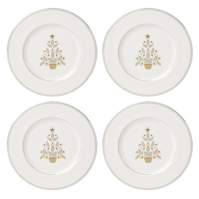 Federal Platinum Tree Accent Plates, Set of 4