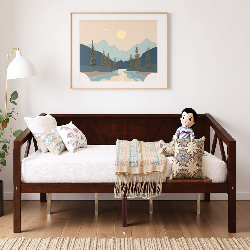 Versatile Solid Wood Daybed Sofa Bed – Storage Guest Bed, Modern Design, 600lb Weight Capacity, No Box Spring Needed, Full