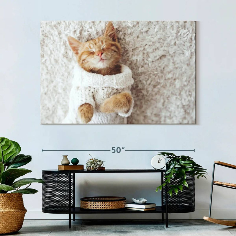 Brampt Cat In A Sweater, 34" H x 51" W