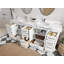 Meuble-lavabo double 84 po avec plateau en quartz Charlotte-96913055