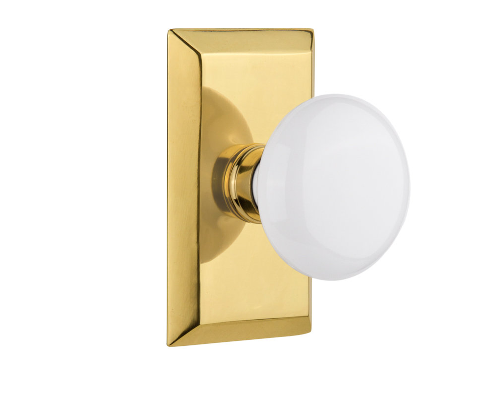 Studio Plate with White Porcelain Door Knob Nostalgic Warehouse 