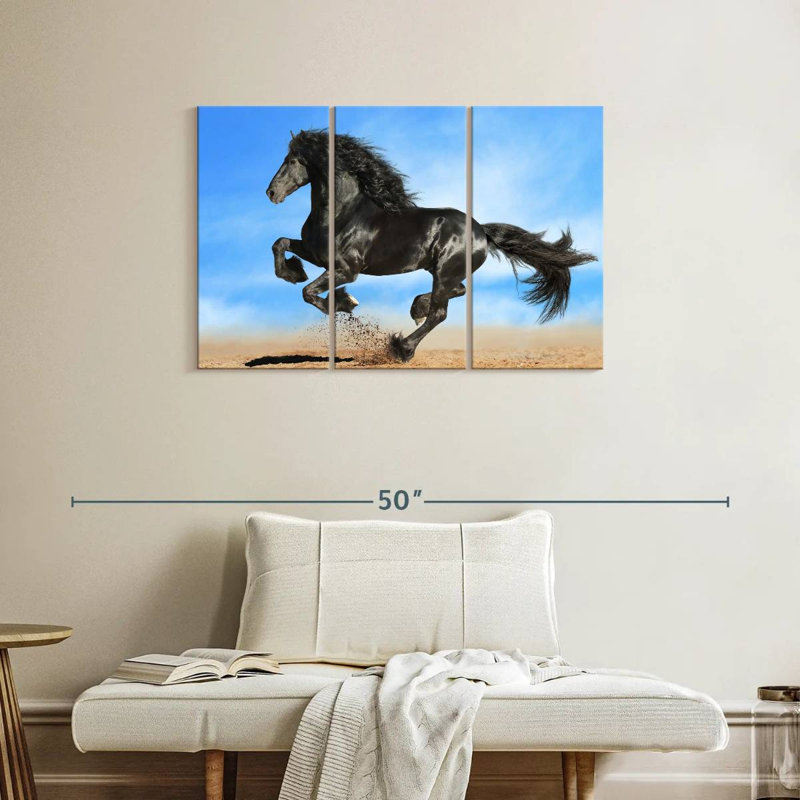 Cheval frison Brampt, H 24 po x l 38 po