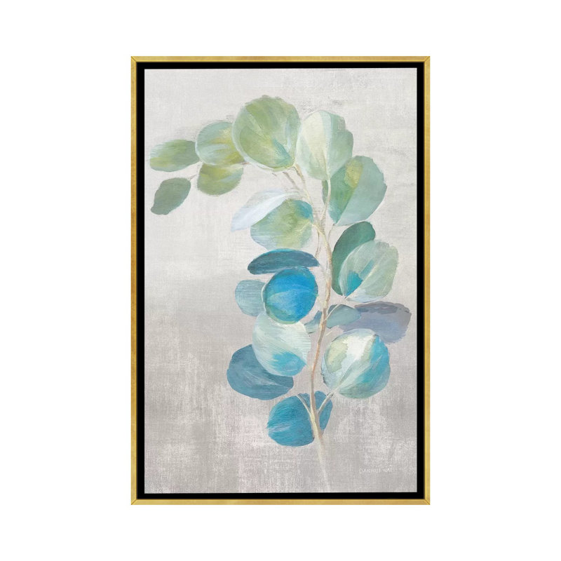 « Fresh II Grey » par Danhui nai, reproduction d’art, Pas de tapis, H 60 po x l 40po x P 1,5 po, Toile encadrée d'or