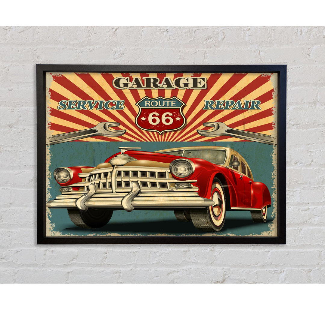 Route 66 Garage Gerahmter Druck