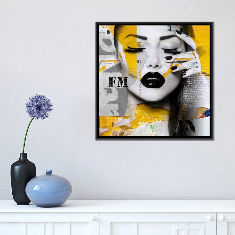 «Absolument Beautiful II», impression sur toile, H 18 po x l 18 po x P 1,5 po, Toile avec cadre flottant noir, Pas de tapis