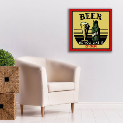 «Cold Beer 1» par Jean Plout, art mural sur toile, 26 po x 26 po