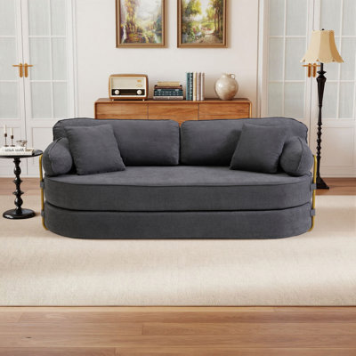 Canapé-lit escamotable de 78 po avec coussins décoratifs, canapé-lit Boucle Sleeper pour salons, chambres et appartements