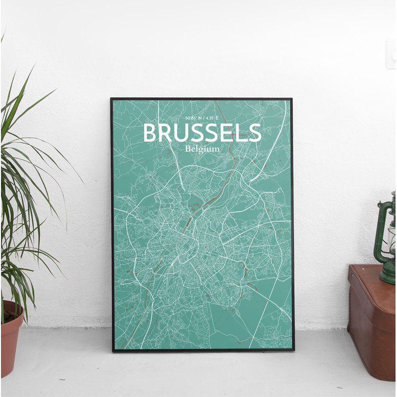 Brussels City Map - No Frame Print, 43.2cm H x 27.9cm W x 0.13cm D