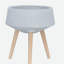 S / 2 DÉCORSEUR DE PIERREZZO 11/15 "AVEC PIEDS EN BOIS, GRIS