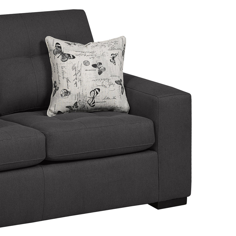 Canapé à accoudoirs carrés 92 po, Polyester anthracite