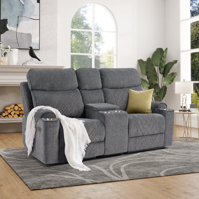 Causeuse inclinable 75,7 po avec console centrale
