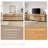 94.5" TV Stand with Doors,Modern TV Stand for TVs up to 110 Inch,3 Packs Wood Entertainment Center with Adjustable Shelves & Metal Base,Oak-687516448