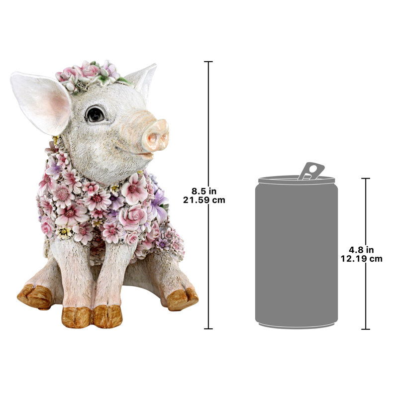 Statue de cochon fleur