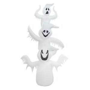 The Holiday Aisle® Halloween Stacked Ghost Inflatable & Reviews | Wayfair