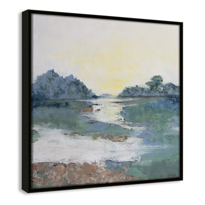 «The Rivers Path» par Filippo Loco - reproduction sur toile avec cadre flottant, Cadre espresso
