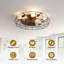 Ventilateur de plafond grillagé de 60 cm avec éclairage, petit ventilateur de plafond encastré avec télécommande, moteur CC silencieux et réversible, culot E26 à 5 lumières pour chambre ou salon