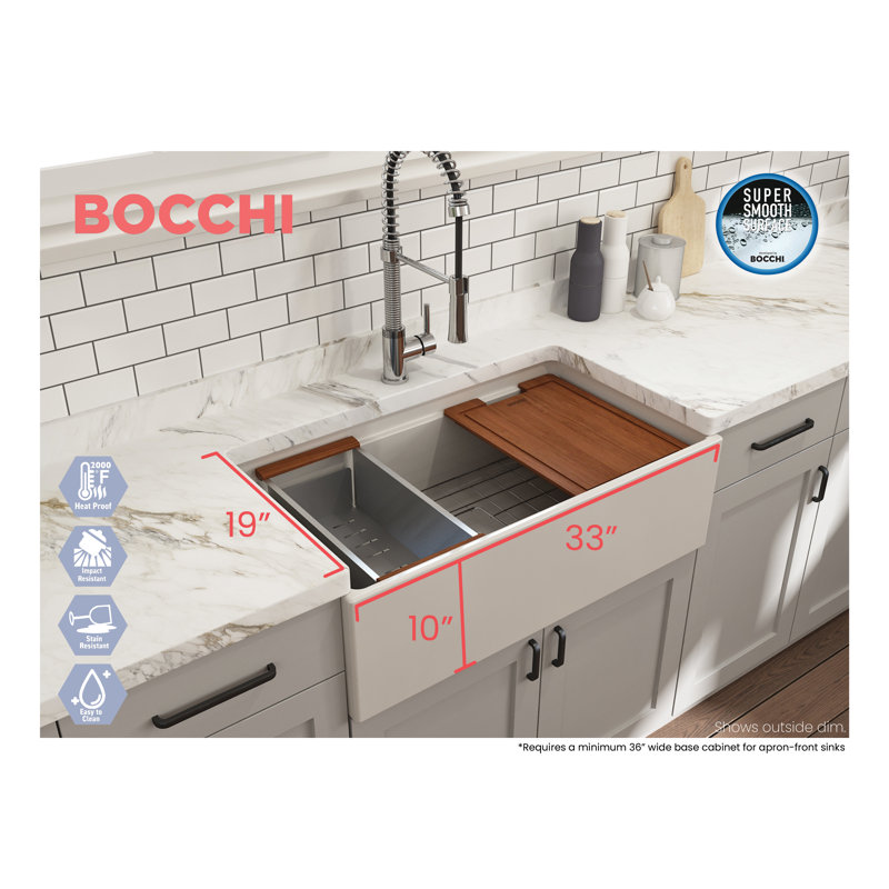 Contempo 33'' L Kitchen Sink, Biscuit
