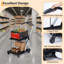 Chariot d'épicerie pliable à 2 niveaux avec cage de rangement - Chariot roulant pliable, chariot polyvalent portatif-126186030