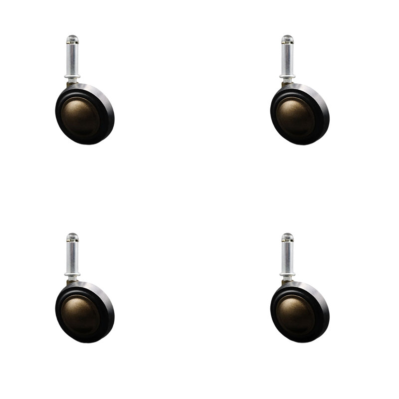 2.25 Inch Windsor Soft Tread Ball Caster –7/16” Grip Ring Stem –Set of 4, Antique