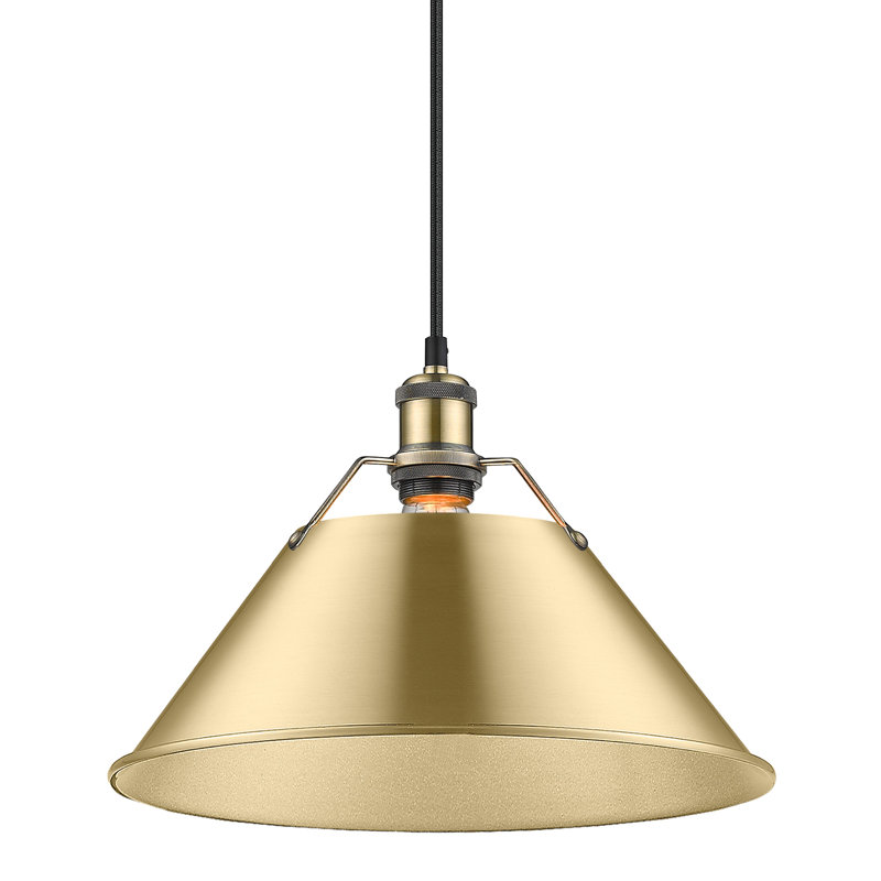 Weatherford 1 - Light Pendant, Aged Brass, 131.5" H x 14" W x 14" D, Brushed Champagne Bronze