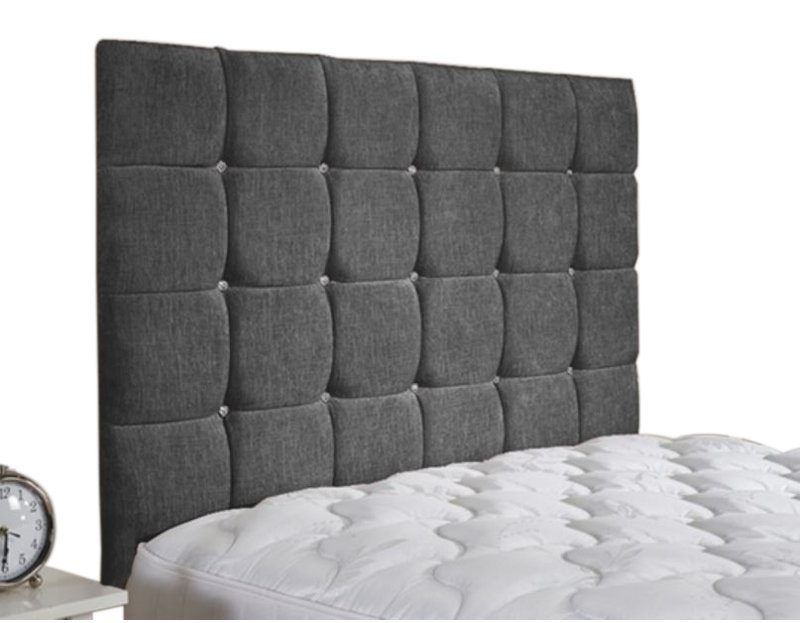 Upholstered Chenille Headboard, Super King (6'), Ivory, Plush Velvet