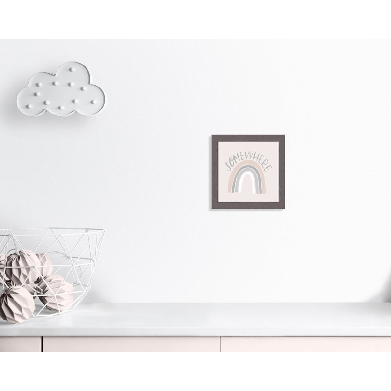 Somewhere Plants & Flowers, 12" H x 12" W x 0.63" D, Grey Woodgrain Framed