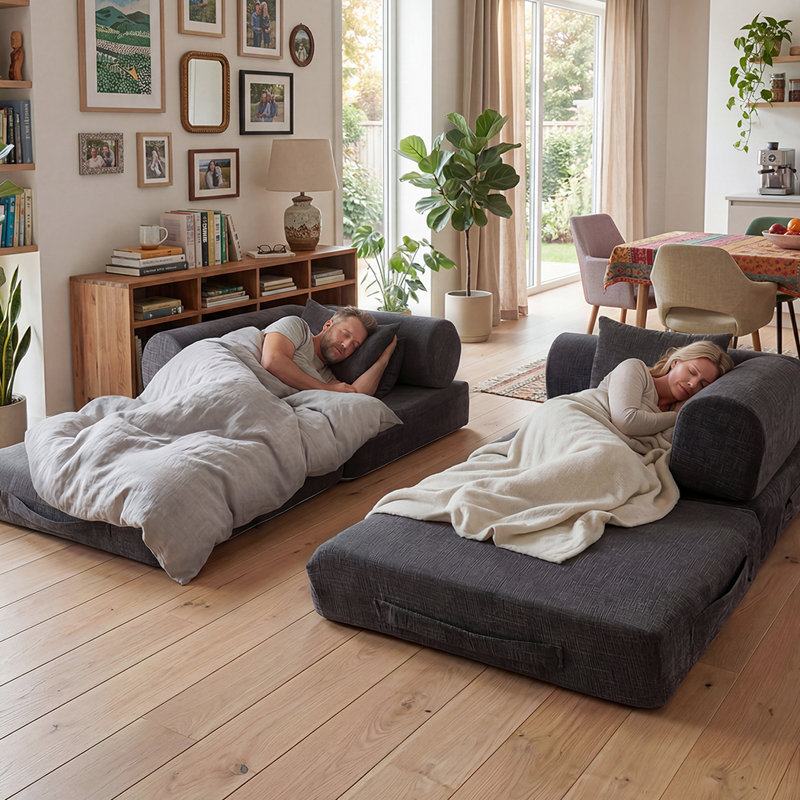 3 Seater Chenille Sofa Bed