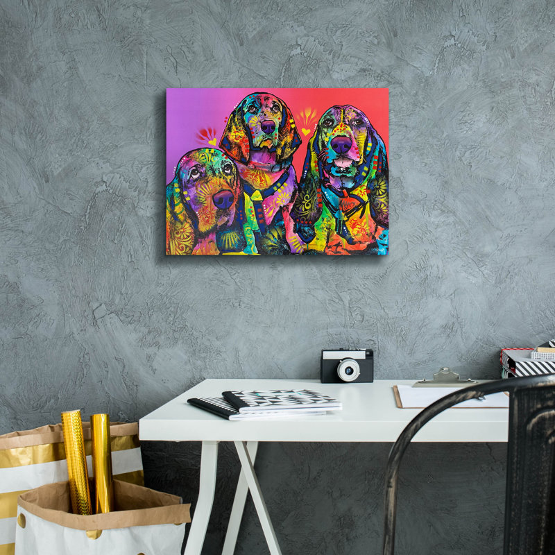 «Amigos» par Dean Russo, art mural sur toile, H 12 po x l 16 po x P 0,75 po