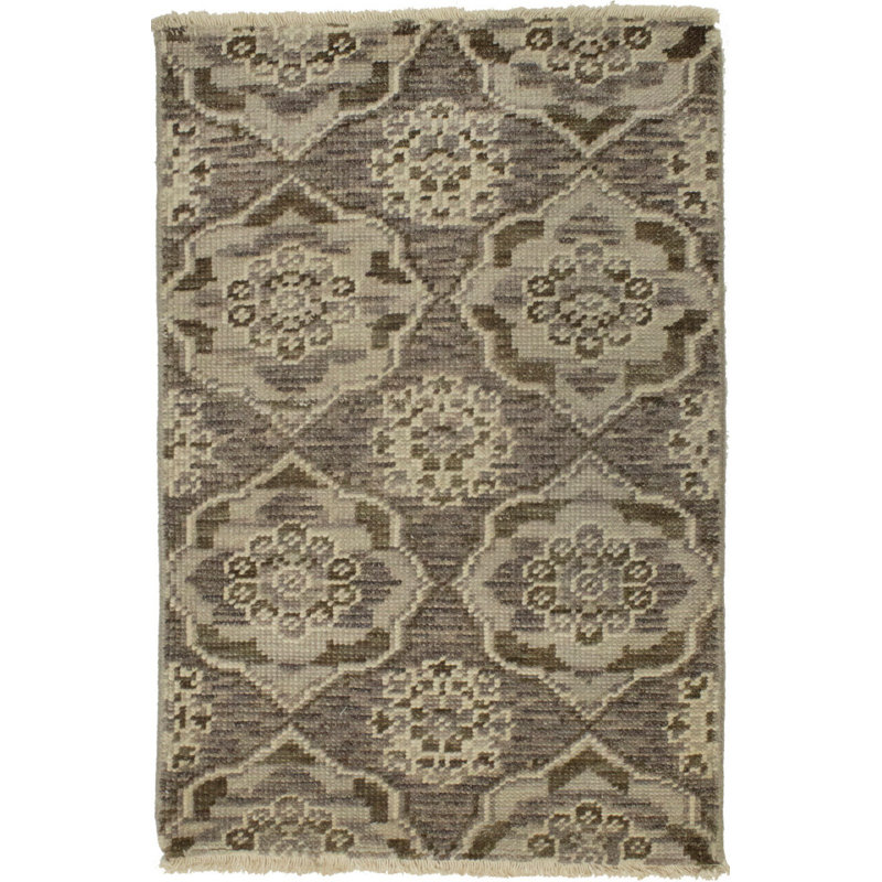 Tapis brun en laine noué à la main Bronis³aw