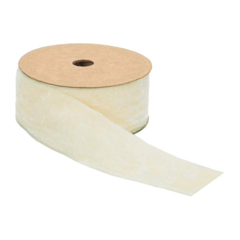 Ruban de velours à bord brut, H 2 po x l 384 po x P 2 po, Beige