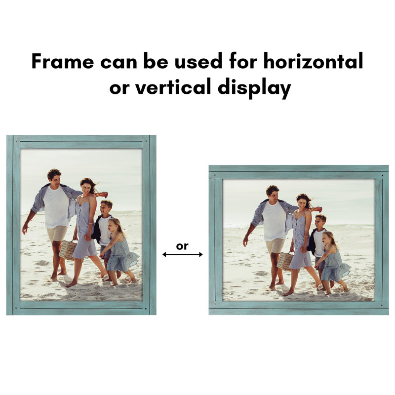 Turquoise Blue 16x20 Rustic Wood Picture Frame