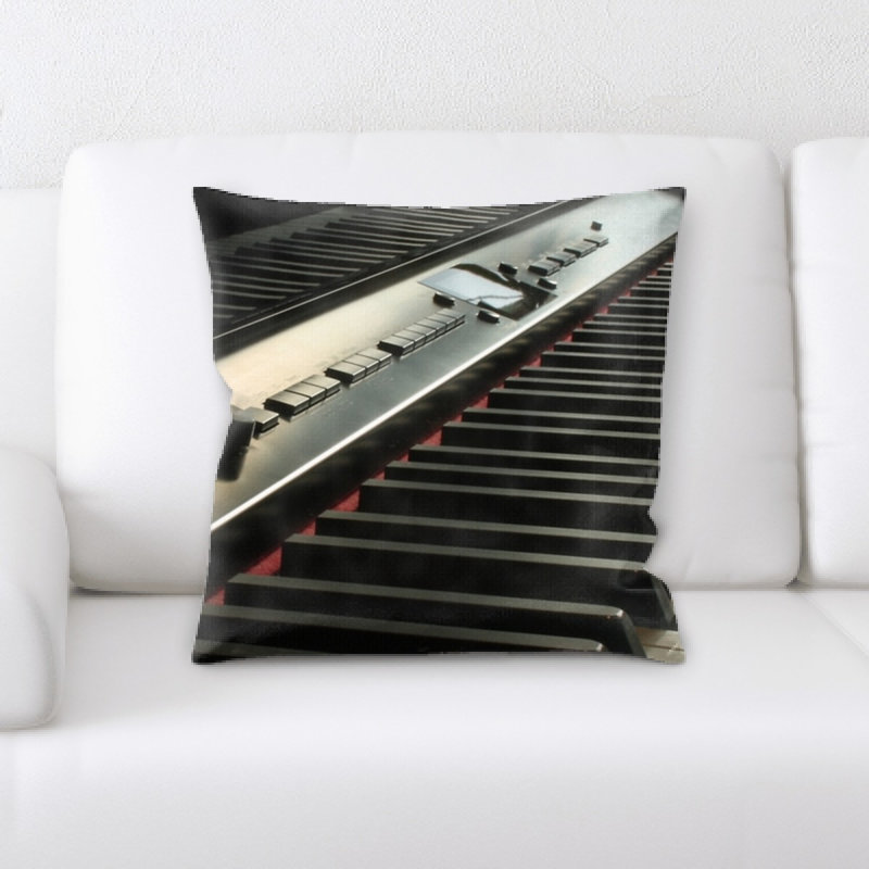 Piano Microsuede Reversible Throw Pillow