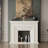 Beige Solid Wood Freestanding Fireplace