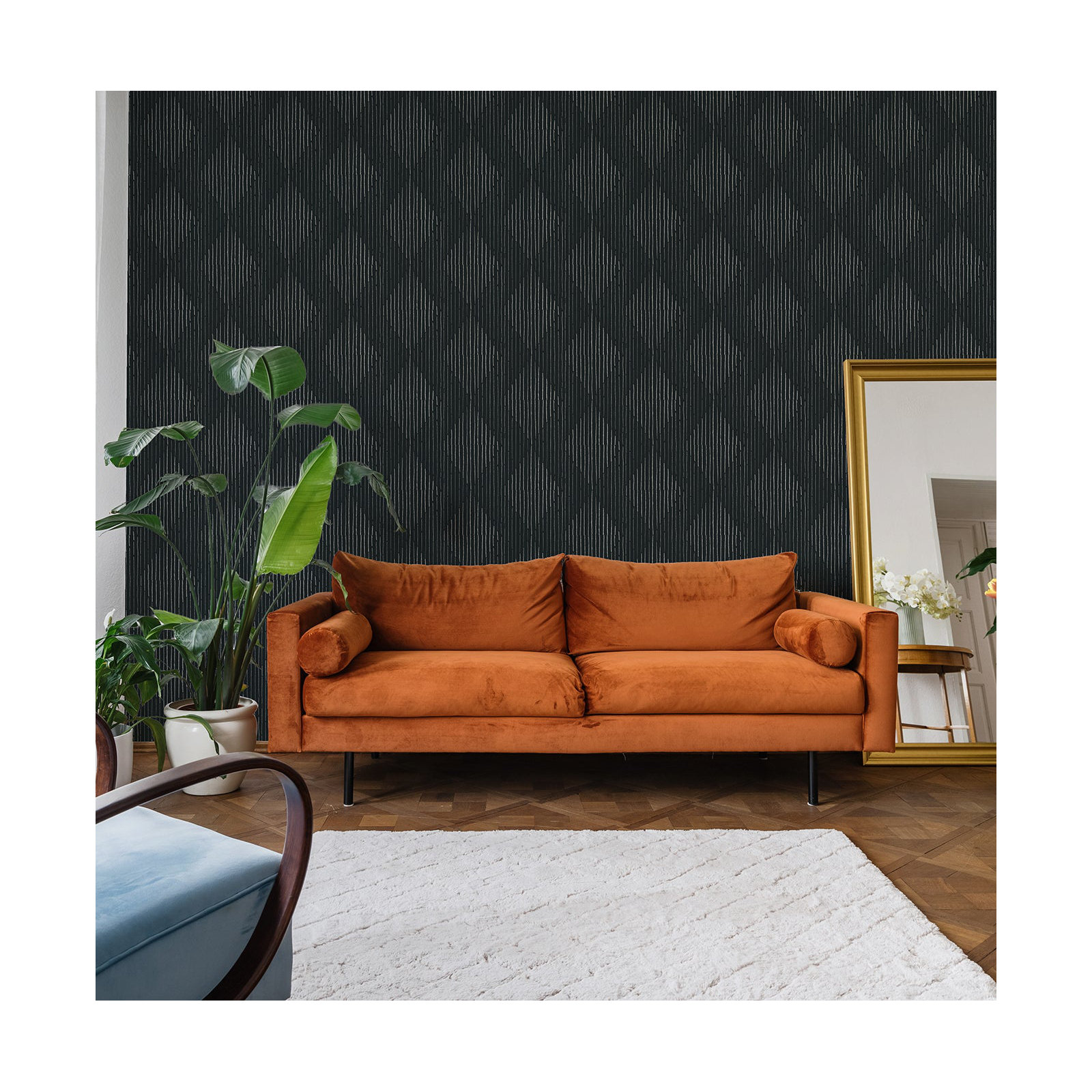 Organic Diamonds Peel & Stick Wallpaper Roll, Black/Gray, Self-adhesive