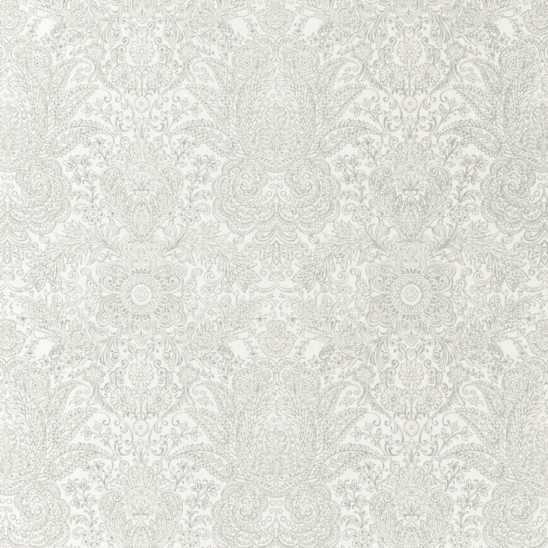 Precious Collection Glitter Brocade Damask Wallpaper Roll, White