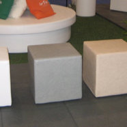 Dots Outdoor Ottoman, Steel Gray