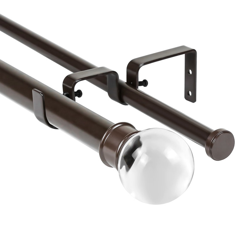 Tringle à rideaux double Bradburn, Bronze, H 1 po x l 120 po x P 1 po
