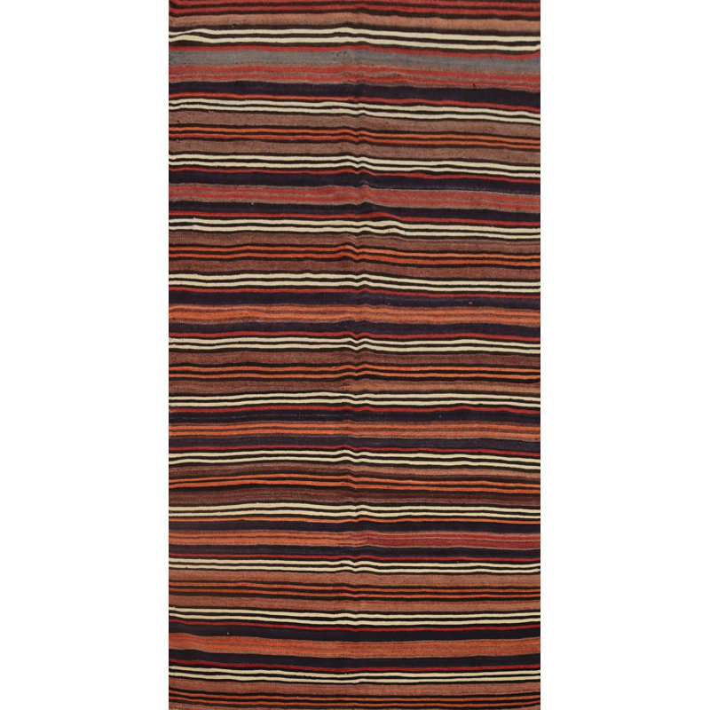 Tapis rayé en laine 5 x 5
