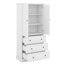 Grande armoire de rangement avec 2 portes et 3 tiroirs, armoire de cuisine autoportante et tablettes réglables