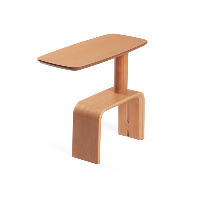 Cross Solid Wood End Table, Natural