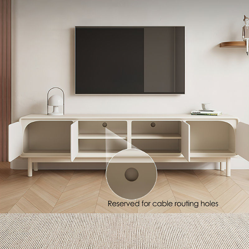78.7"W Modern Storage TV Stand Beige Style Sideboard
