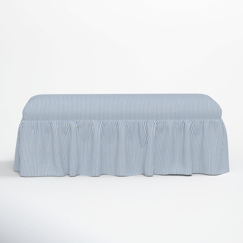 Nia Ruffle Dining Bench, Prep Stripe Blue