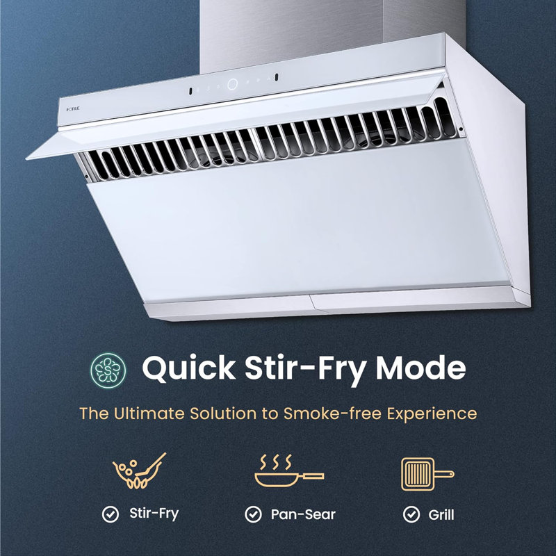 FOTILE White Glass 36" Under-Cabinet Range Hood with Motion Activation