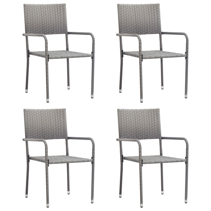 Chaises de patio Red Barrel Studio® 4 pièces, Gris