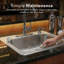 Houzer  25 in Stainless Topmount 4-hole Single Bowl 8 in Deep Kitchen Sink w/ Strainer - 2522-8BS4-C